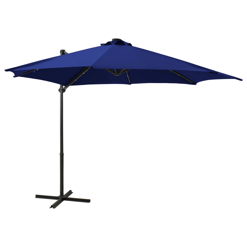 Vidaxl Floating parasol with pole and LED lighting 300 cm azure blue