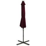 Vidaxl Parasol flottant avec poteau et éclairage LED 300 cm Bordeaux rouge