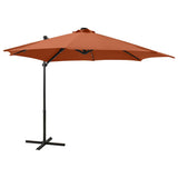 Vidaxl Parasol flottant avec poteau et éclairage LED Couleur en terre cuite de 300 cm
