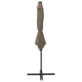 Vidaxl Parasol flottant avec poteau et éclairage LED 300 cm taupe