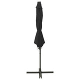 Vidaxl Parasol flottant avec poteau et éclairage LED 300 cm noir