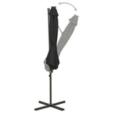Vidaxl Parasol flottant avec poteau et éclairage LED 300 cm noir