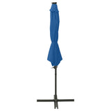 Vidaxl Parasol flottant avec poteau et éclairage LED 300 cm bleu azure