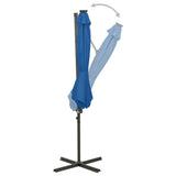 Vidaxl Parasol flottant avec poteau et éclairage LED 300 cm bleu azure