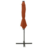 Vidaxl Parasol flottant avec poteau et éclairage LED Couleur en terre cuite de 300 cm