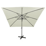 Vidaxl parasol flottant avec poteau et éclairage LED 300 cm de couleur sable