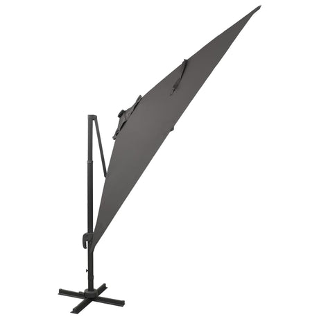 Vidaxl Parasol flottant avec poteau et éclairage LED Couleur anthracite de 300 cm