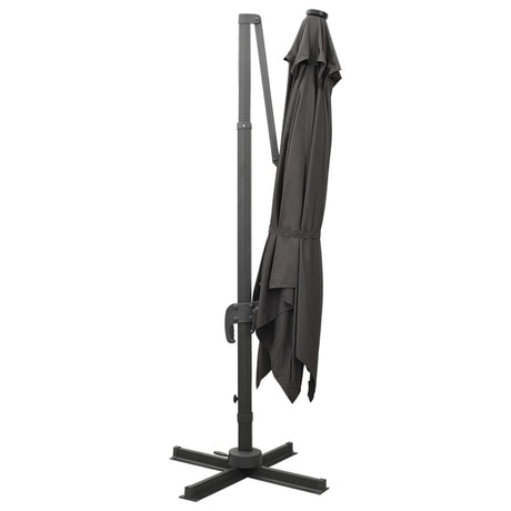 Vidaxl Parasol flottant avec poteau et éclairage LED Couleur anthracite de 300 cm