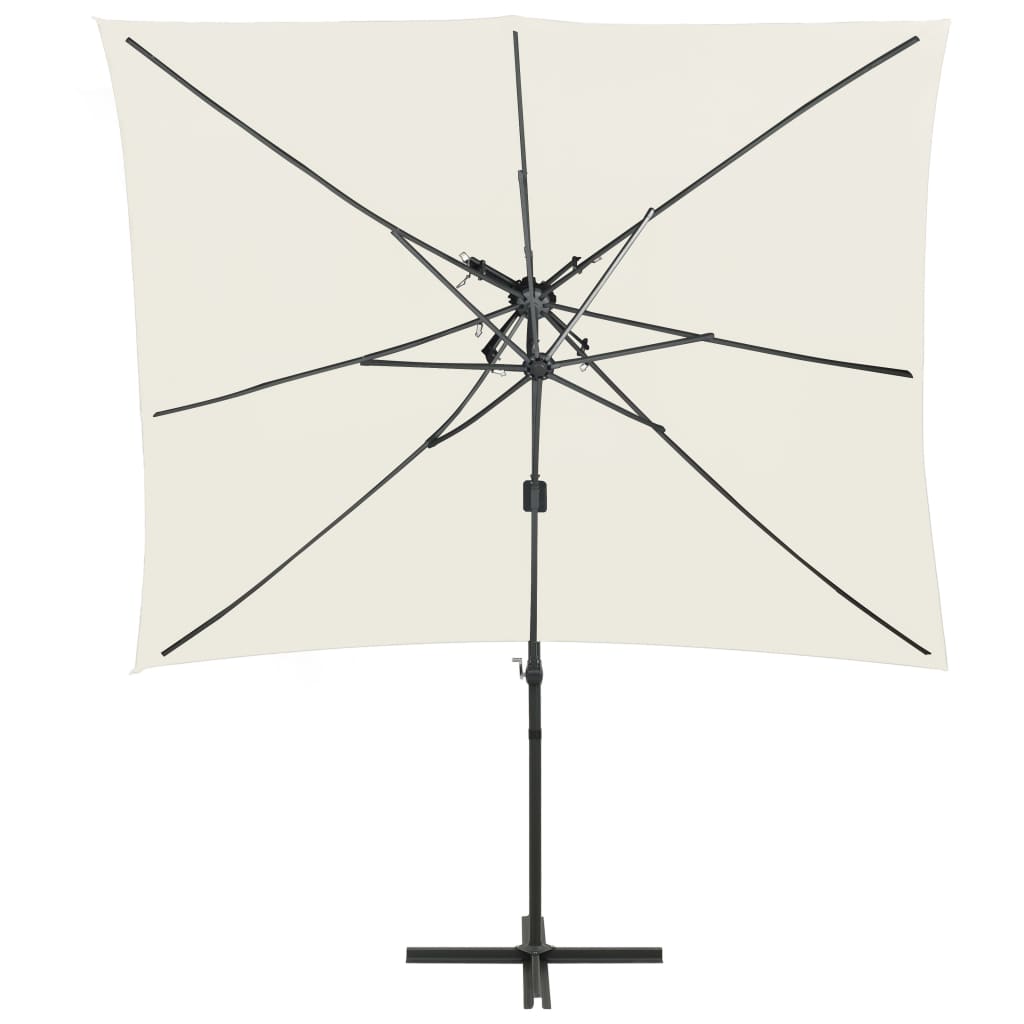 Vidaxl zweefparasol met dubbel dak 250x250 cm zandkleurig