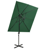 Vidaxl Floating parasol with double roof 250x250 cm green