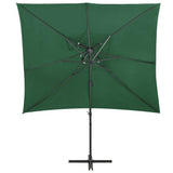 Vidaxl Parasol flottant avec un double toit 250x250 cm vert