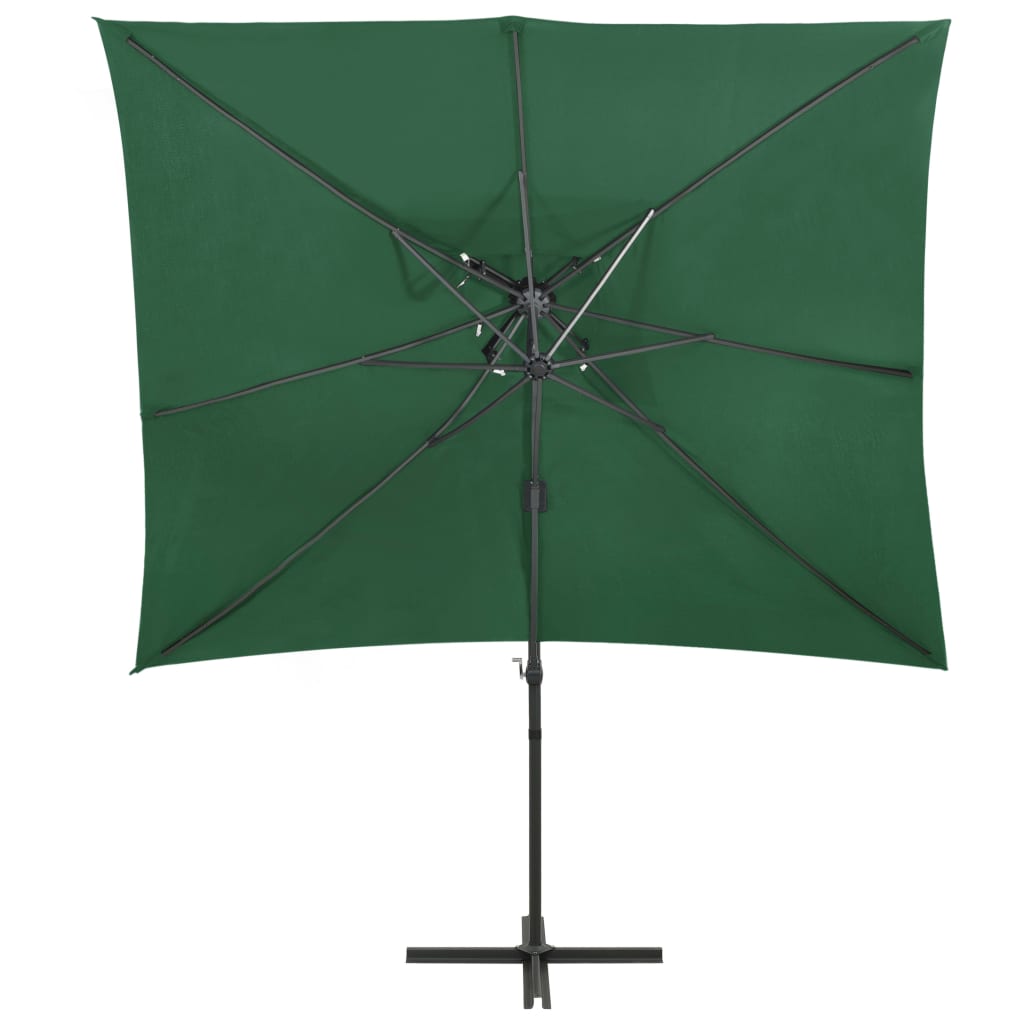 Vidaxl Floating parasol with double roof 250x250 cm green