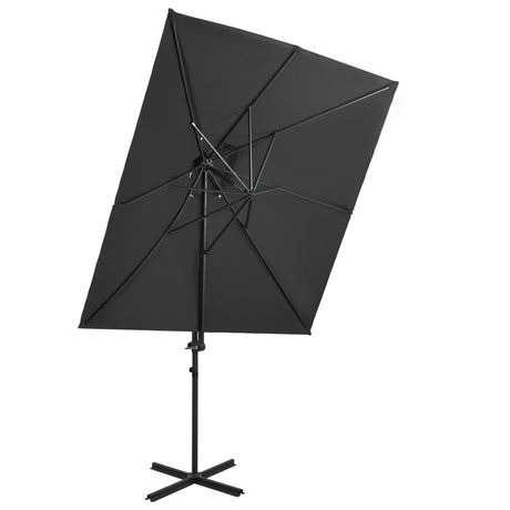 Vidaxl Parasol flottant avec un double toit 250x250 cm anthracite -colored