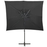 Vidaxl Floating parasol with double roof 250x250 cm anthracite -colored