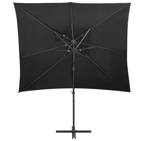 Vidaxl Floating Parasol s dvojitou střechou 250x250 cm černá