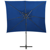 Parasol flottant vidaxl avec toit double 250x250 cm bleu azure