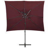 Vidaxl Parasol flottant avec un double toit 250x250 cm rouge borgogne