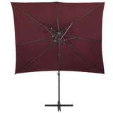 Vidaxl Floating parasol with double roof 250x250 cm burgundy red