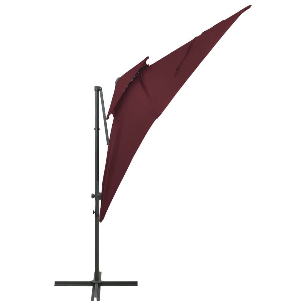 Vidaxl Floating parasol with double roof 250x250 cm burgundy red