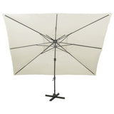 Vidaxl zweefparasol met dubbel dak 400x300 cm zandkleurig