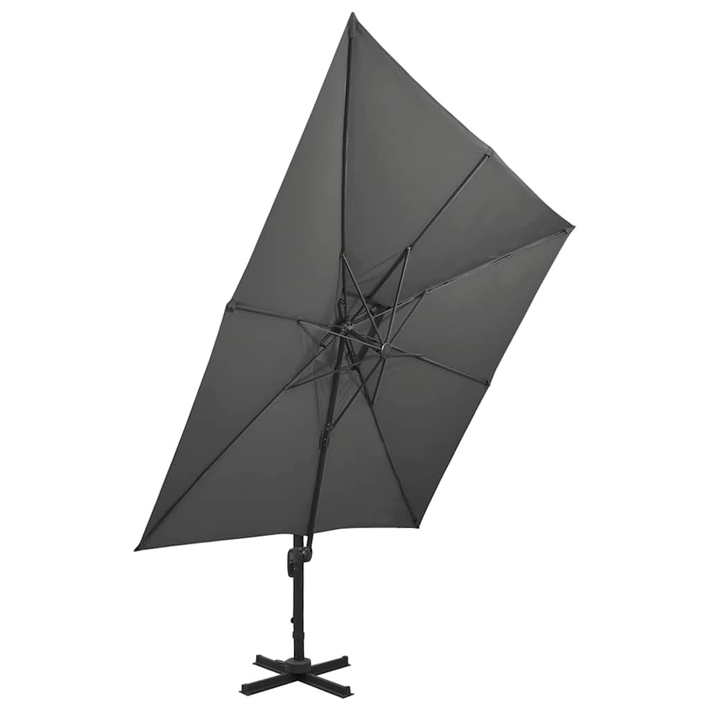 Vidaxx parasol flottant à double toit 300x300 cm anthracite
