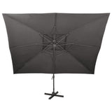 Vidaxl zweefparasol met dubbel dak 400x300 cm antracietkleurig