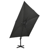 Vidaxl Floating Parasol s dvojitou střechou 300x300 cm černé