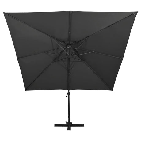 Parasol flottant vidaxl avec toit double 300x300 cm noir