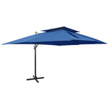 Vidaxl Floating Parasol s dvojitou střechou 400x300 cm Azure Blue