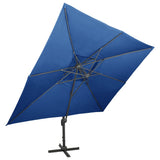 Parasol flottant vidaxl avec toit double 400x300 cm bleu azure