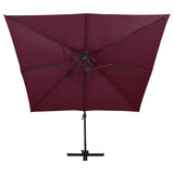 Vidaxl Parasol flottant avec un double toit 300x300 cm rouge borgogne