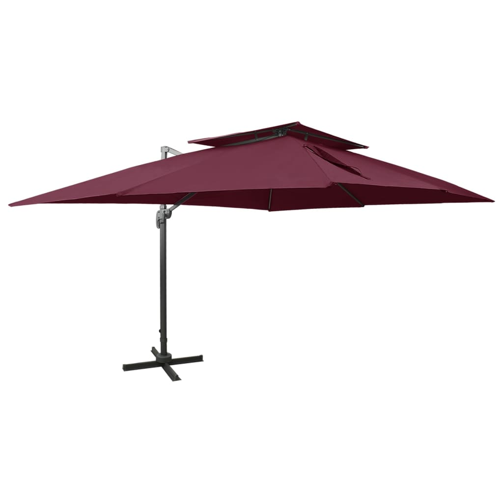 Vidaxx parasol flottant à double toit 400x300 cm bordeaux