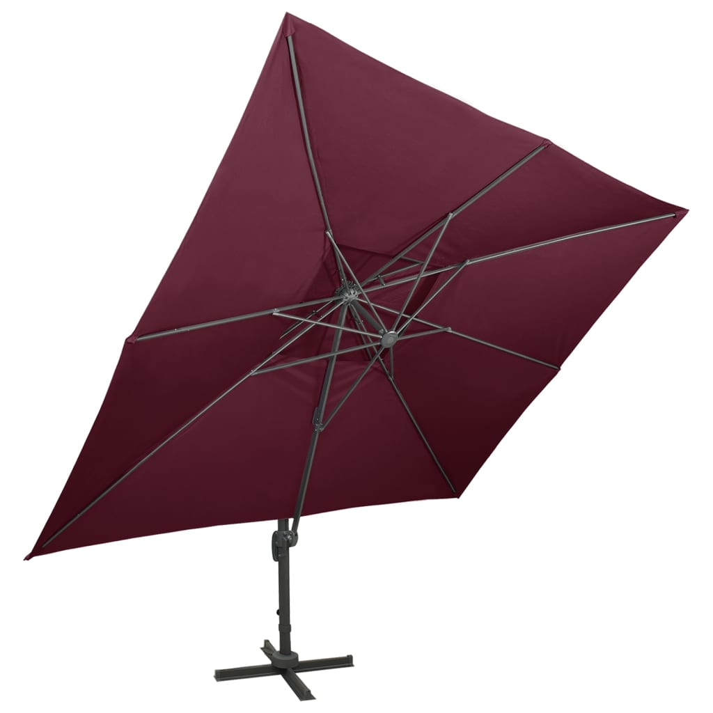 Vidaxx parasol flottant à double toit 400x300 cm bordeaux