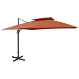 Vidaxl Parasol flotante con techo doble de 300x300 cm Terracota -Coled