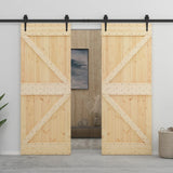 VidaXL sliding door with batter 100x210 cm Solid pine