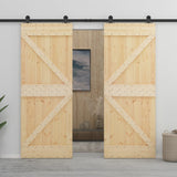 Puerta corredera de Vidaxl con masa 100x210 cm de pino sólido