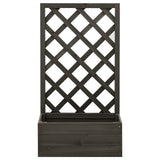 Vidaxl latwerkplantenbak 50x25x90 cm en pin solide gris