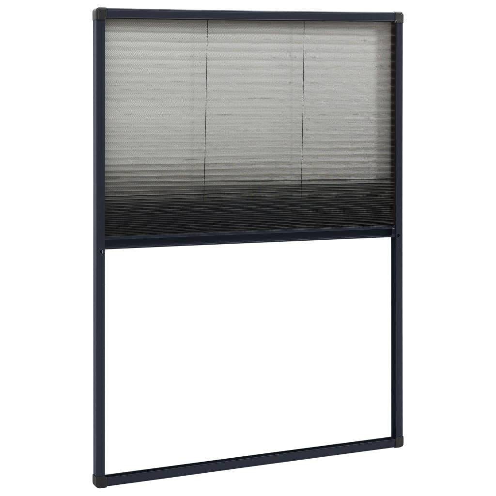 Vidaxl Fenster Plissé 80x120 cm Aluminium -Anthrazit -ausgelöst