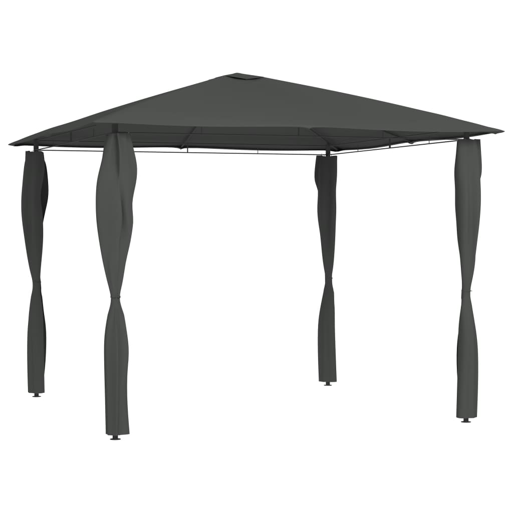 Arbor vidaxl avec couvercles de poteau 160 g m² 3x3x2,6 m de couleur anthracite