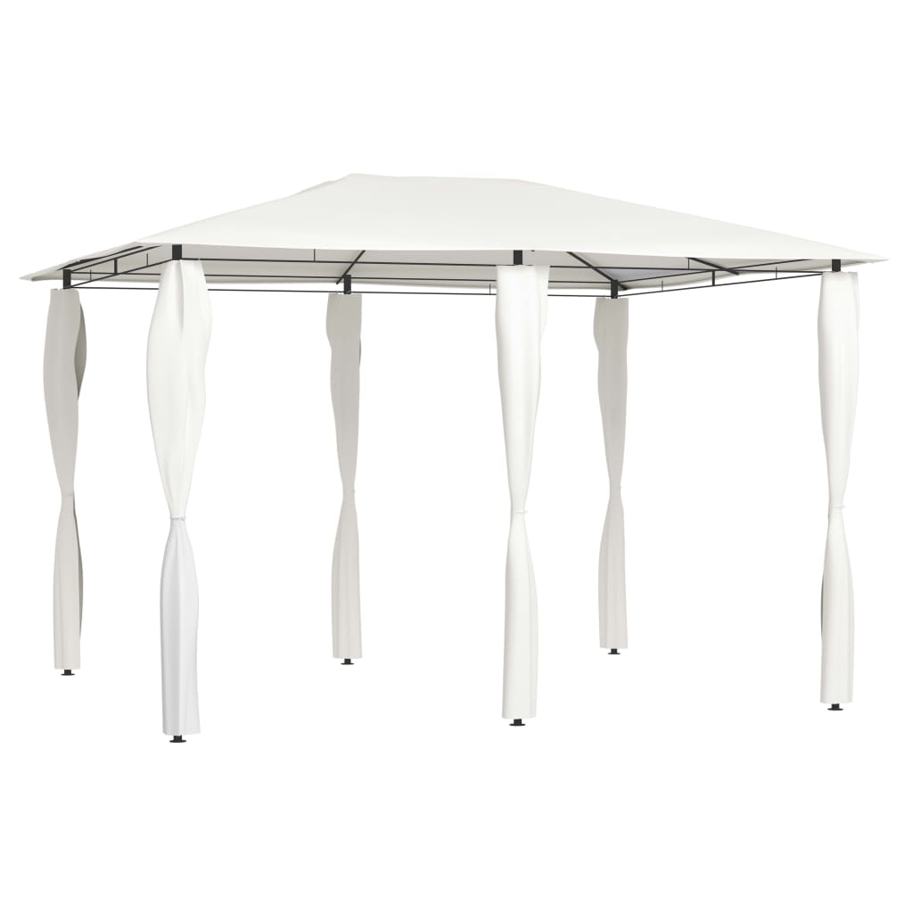 Vidaxl Arbor avec couvercles de poteau 160 g m² 3x4x2,6 m crème -colored