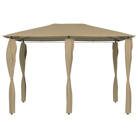 Arbor vidaxl avec couvercles de poteau 160 g m² 3x4x2,6 m taupe