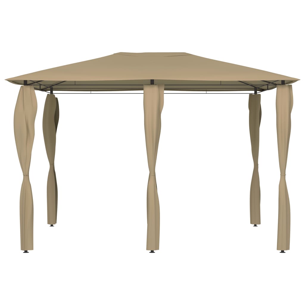 Vidaxl -Laube mit Pole abdeckt 160 g m² 3x4x2,6 M Taupe