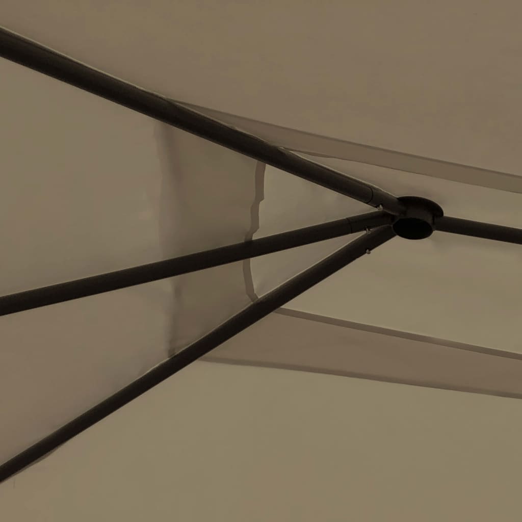 Arbor vidaxl avec couvercles de poteau 160 g m² 3x4x2,6 m taupe