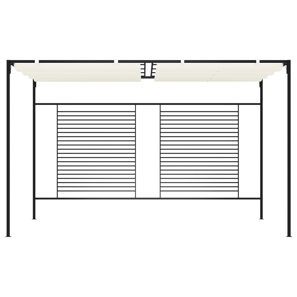 VidaXL Prieel met uittrekbaar dak 180 g m² 3x4x2,3 m crèmekleurig