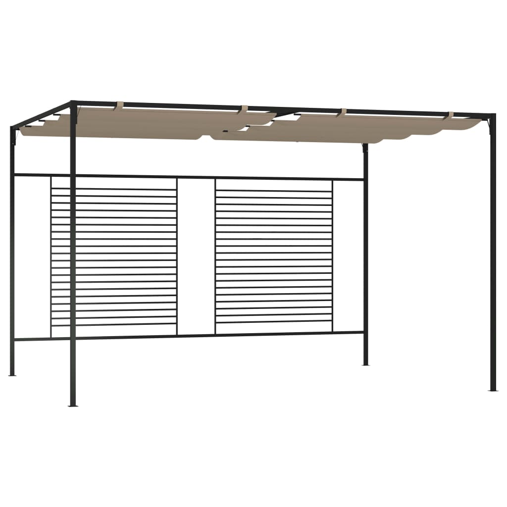 Vidaxl arbor med utvidbart tak 180 g m² 3x4x2.3 m taupe