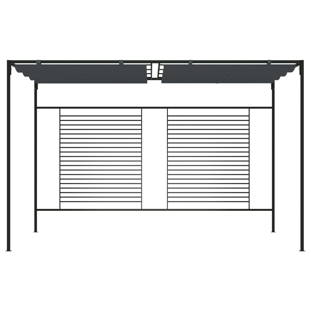 Vidaxl arbor with extendable roof 180 g m² 4x3x2.3 m anthracite -colored