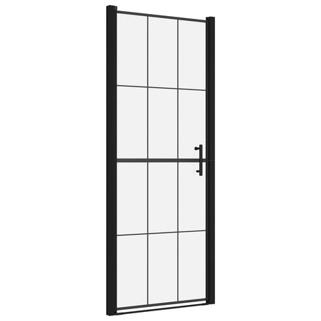 Porte de douche vidaxl 81x195 cm en verre durci noir