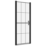 VIDAXL -Duschtür 91x195 cm gehärtetes Glas schwarz