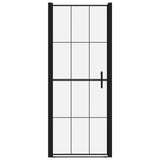 Vidaxl douchedeur 91x195 cm gehard glas zwart