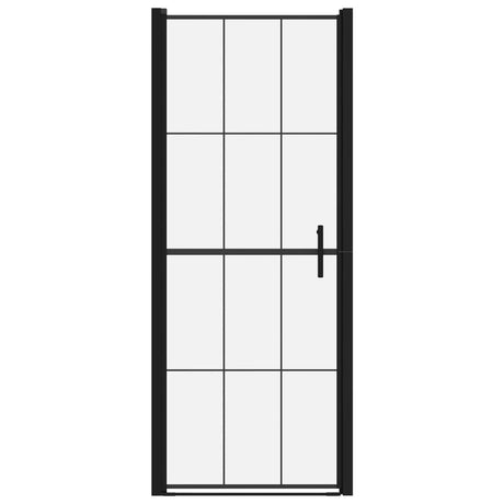 Porte de douche vidaxl 91x195 cm en verre durci noir